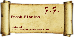 Frank Florina névjegykártya